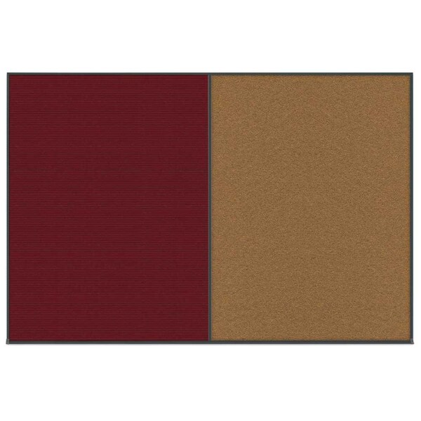 Enclosed Corkboard, 1 Door, 72"x36", 4" Fra